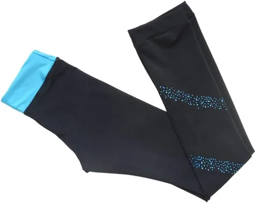 Miniatura 3 de Pantalones de patinaje artístico sobre hielo para niñas, pantalones de práctica sobre botas, pantalones de forro polar fino, pantalones de diamantes