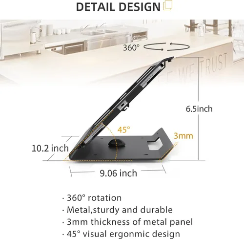 Miniatura 7 de Tablet quiosco POS soporte compatible 10,2 "iPad 7 8 9 generación con base giratoria 360