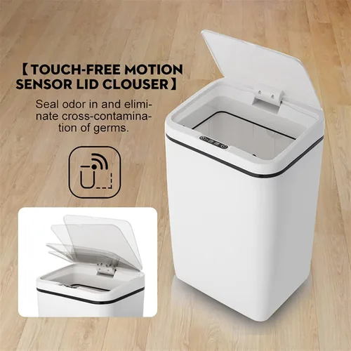 Miniatura 4 de BONAD Basurero de cocina de 12 litros de inducción para dormitorio, sala de estar, baño con tapa, papelera para el hogar, papelera automática