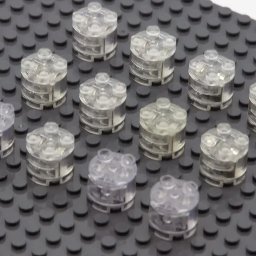 Miniatura 8 de ASTEM Kit de accesorios de ladrillos de luz verde, paquete de ladrillos de luz LED transparentes clásicos de 2 x 2, 6 piezas de bloques