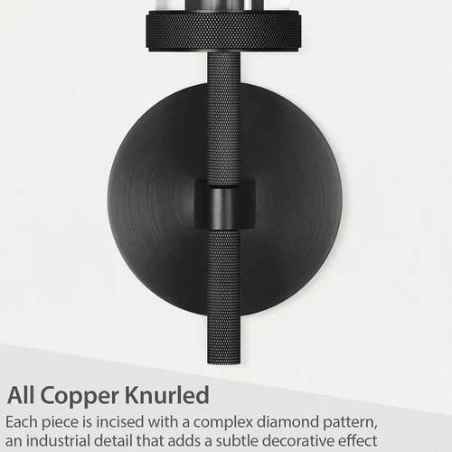 Miniatura 3 de Apliques de Pared Negros Juego de Dos, Aplique de 35.6 cm para Tocador de Baño, Apliques de Pared de Tubo de Vidrio, Iluminación de Apliques