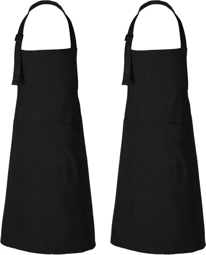 RAJRANG Delantales 100% algodón sólido con 3 bolsillos unisex a granel delantal para cocina, restaurante, barbacoa, pintura y manualidades