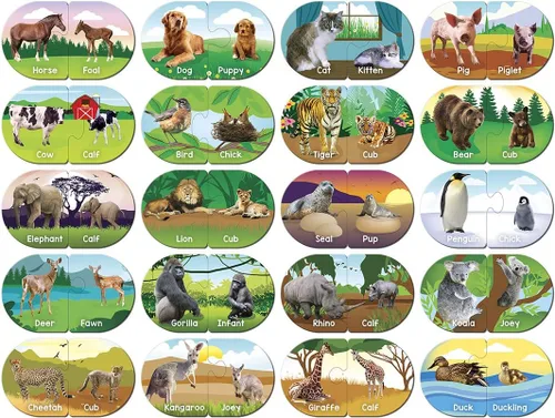 Miniatura 2 de MasterPieces Juegos para niños - Juego educativo de rompecabezas a juego de animales - Juego para niños y familia - Ríe y aprende