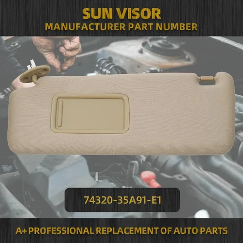 Miniatura 2 de Dasbecan - Visera solar delantera para el lado izquierdo del conductor con luz de cortesía compatible con Toyota 4Runner 2010-2023, reemplaza # Beige