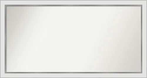 Miniatura 68 de Amanti Art Espejo de baño blanco para sobre el fregadero, 30 x 35 pulgadas, espejo de tocador rectangular estrecho de Eva de oro blanco, marco
