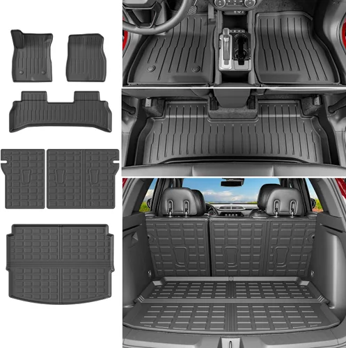 Miniatura 42 de powoq Tapete de suelo compatible con Honda Pilot 2016-2022 con alfombrilla de respaldo, forro de carga de repuesto para accesorios Honda Pilot