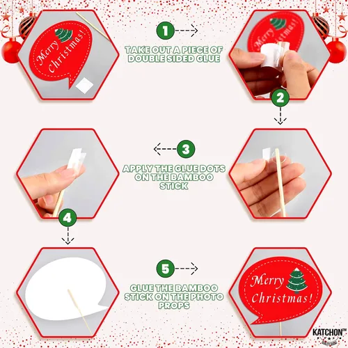 Miniatura 4 de KatchOn, Accesorios para cabina de fotos de Navidad, paquete de 47, pequeños bricolaje, decoraciones de Navidad para interiores, exteriores