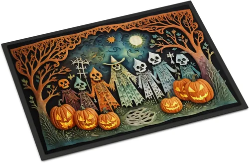 Miniatura 16 de Caroline's Treasures DAC2223MAT - Felpudo espeluznante de Halloween con gato negro de 18 x 27 pulgadas, tapete para puerta delantera