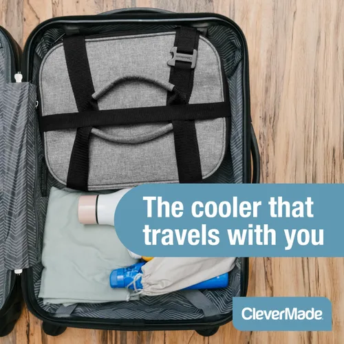 Miniatura 8 de CleverMade Tahoe - Bolsa refrigerante plegable aislada – 18 latas / 14 Qt enfriador suave a prueba de fugas para playa, viaje, automóvil – Negro gris
