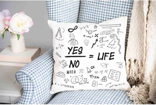 Miniatura 9 de Fundas de almohada de matemáticas en blanco y negro de 16 x 16 pulgadas, fundas de almohada blancas escritas a mano con texto matemático