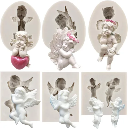 Angel Baby - Moldes de silicona para fondant de cupido, moldes de caramelo para baby shower, decoración de pasteles, decoración de cupcakes, pasta