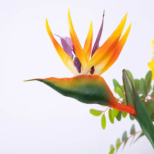 Miniatura 6 de Strelitzia - Flores artificiales de ave del paraíso de 32 pulgadas de tallo largo, 3 unidades, adecuadas para decoración del hogar y exhibición