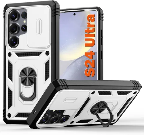 Miniatura 56 de PASNEW Funda para Samsung Galaxy S22 Ultra 5G, cubierta de cámara deslizante y soporte de dedo de metal giratorio de 360°, militar, resistente, a