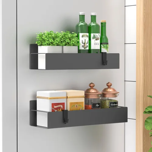 Miniatura 41 de HuggieGems Paquete de 4 Organizadores Magnéticos de Almacenamiento de Especias para Refrigerador y Horno, Organizadores y Almacenamiento Gris
