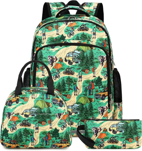 BTOOP Mochila escolar para niñas y niños, con bolsa de almuerzo aislada y bolsa para lápices