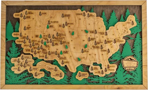 Miniatura 9 de Mapa de Viaje de Parque Nacional de Madera (Tu Nombre Personalizado)