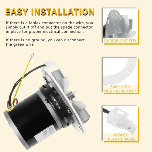 Miniatura 6 de 12056010 12026010 Kit de motor de soplador de escape de combustión para estufa de pellets con junta de repuesto para Whitfield Advantage