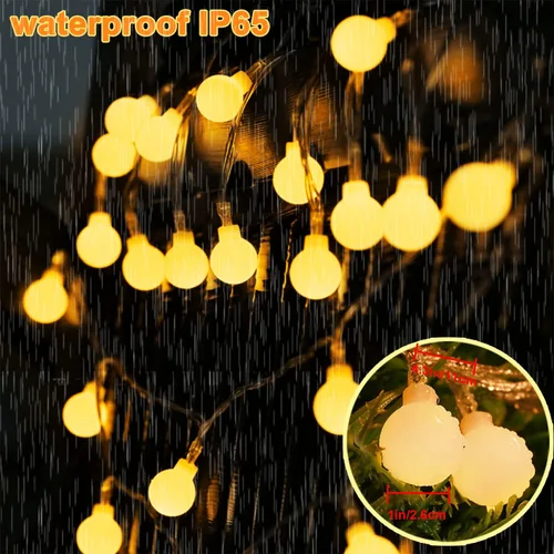 Miniatura 8 de OMIKA Guirnalda de luces de 20 pies, 40 LED de 24 colores cambiantes, funciona con pilas, luces de Navidad alimentadas por USB, cadena de luces