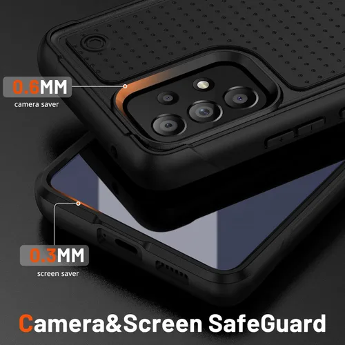 Miniatura 5 de Jeylly Funda para Samsung Galaxy A52 5G, Galaxy A52 Funda para teléfono con protector de pantalla híbrida de silicona antiarañazos, funda de defensa