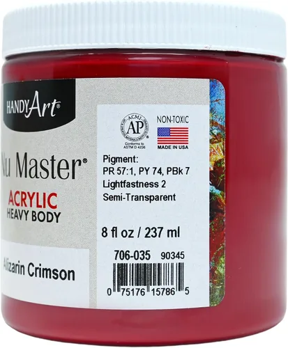 Miniatura 2 de Handy Art Nu Master - Pintura acrílica de cuerpo pesado, 8 onzas, carmesí Alizarin