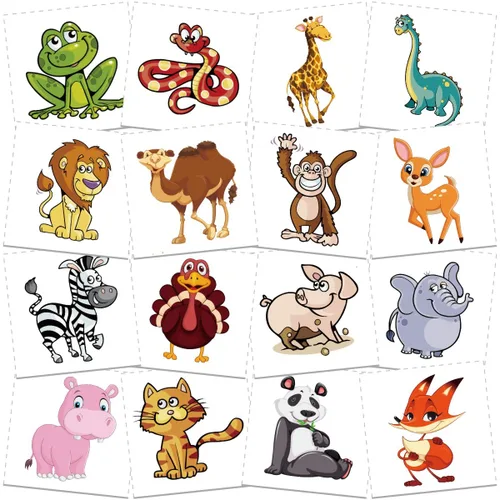 30 hojas (210 piezas) animales, tiburón, autos, tatuajes temporales impermeables para niños, tatuajes de estilos mixtos de dibujos animados,