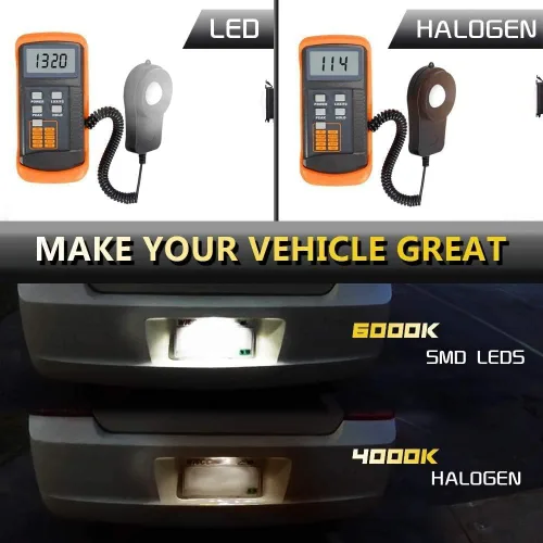 Miniatura 2 de Conjunto de lámpara LED para placa de matrícula para Dodge Charger Challenger Chrysler 300 Pacifica Jeep Compass 6000K Dimond White 2015-2019