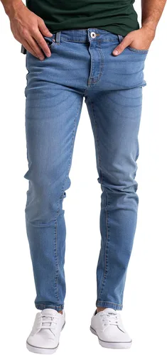 Miniatura 2 de Pantalones de mezclilla para hombre, corte ajustado, algodón elástico, clásico, recto, esencial, cómodo, flexible, 28W-40W