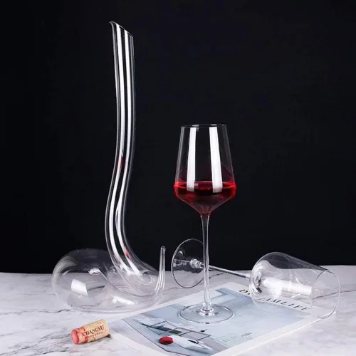 Miniatura 4 de Decantador de vino Cobra 100% de cristal soplado a mano, jarra creativa en forma de serpiente jarra de vino tinto..