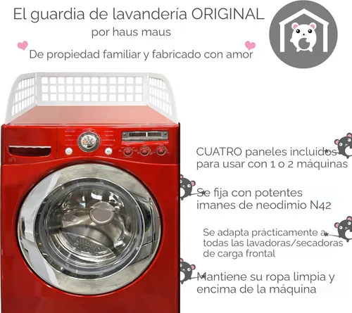 Miniatura 4 de Haus Maus El protector de lavandería original - Evita que la ropa sucia se caiga detrás de la lavadora/secadora - Inventado por una madre Blanco