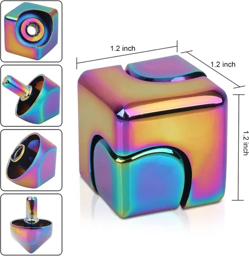 Miniatura 4 de QLKUNLA Fidget Cube Spinner Anti-Ansiedad Enfoque Juguetes Antiestrés EDC Fidgets Spinner 4-en-1 Juguetes Metálico Enfoque Juguetes de Dedo Cubo