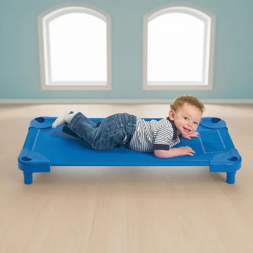 Miniatura 2 de Angeles Value Line AFB5754 - Cuna para niños pequeños, montada, color azul, AFB5754, para aula, preescolar y guardería, cuna de dormir portátil