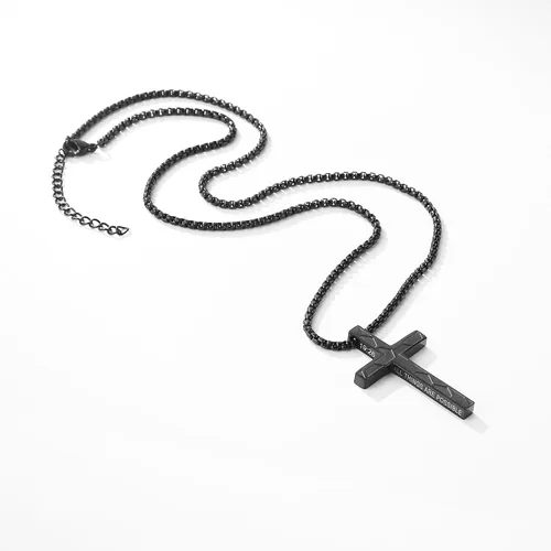 Miniatura 6 de Collar de cruz de fútbol para niños y hombres, inspirador cristiano con versículo bíblico con dije de cruz, cadena de acero inoxidable, joyería