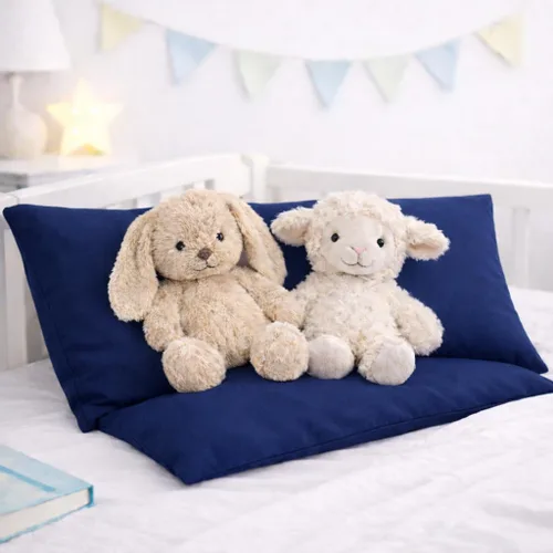 Miniatura 5 de COTTON STICH™ Juego de 2 fundas de almohada para niños pequeños de 14 x 20 pulgadas, 100% algodón de 600 hilos, fundas de almohada suaves y Azul