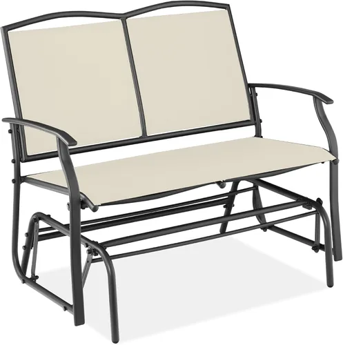 Best Choice Products – Banco columpio para patio de acero para 2 personas, asiento oscilante para cubierta, porche con tela Textilene, marco de