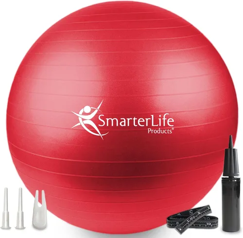 Miniatura 10 de SmarterLife - Pelota de yoga y ejercicio para fitness, equilibrio, estabilidad o embarazo, pelota para entrenamiento de tronco y terapia física