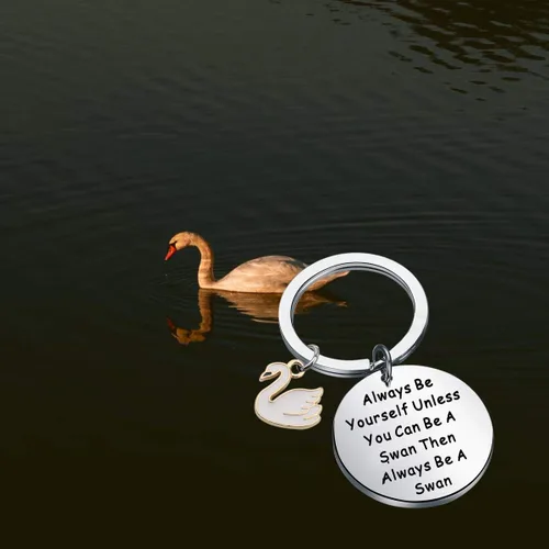 Miniatura 6 de ENSIANTH Llavero de cisne, regalo de cisne, diseño de cisne, regalo inspirador, joyería positiva de animales