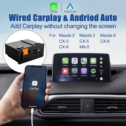 Miniatura 2 de Kit de reajuste de Apple CarPlay y Android Auto para Mazda, TK78-66-9U0C Hub OEM Compatible con el sistema MZD Connect, adaptador Apple CarPlay