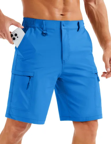 Miniatura 10 de MAGCOMSEN Men's Hiking Cargo Shorts Quick Dry Lightweight 9" Golf Shorts Summer Casual Work Outdoor with 5 Zipper Pockets