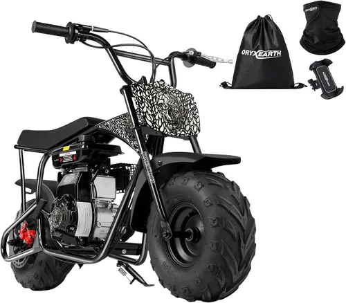 Miniatura 15 de Oryxearth Mini bicicleta de tierra todoterreno de 105cc de 4 tiempos, 28mph, a gasolina con transmisión automática y arranque de tirón para adultos