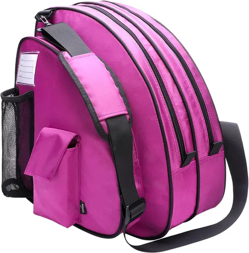 Miniatura 11 de TOPOWN Bolsa premium para patines de hielo - Bolsa de patines y cuchillas para hombres y mujeres - Negro y rojo rosa