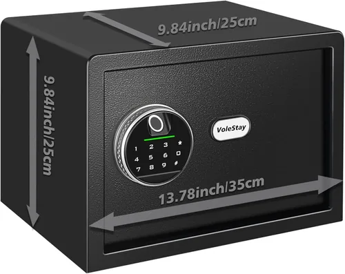 Miniatura 3 de Caja de seguridad biométrica para el hogar, caja de seguridad con cerradura biométrica para armas, caja de dinero para joyería, arma de fuego
