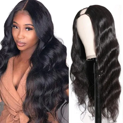 Miniatura 14 de Peluca de Cabello Humano con Parte en U, Cabello Ondulado con Cordón de Cierre, Densidad 180%, Peluca de Parte en U, Cabello Humano Virgen Brasileño