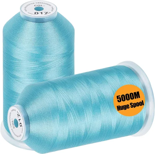 Miniatura 10 de New brothread - 2 bobinas enormes de 5000 m cada una de hilo de poliéster para máquina de bordar 40WT para máquinas comerciales y domésticas