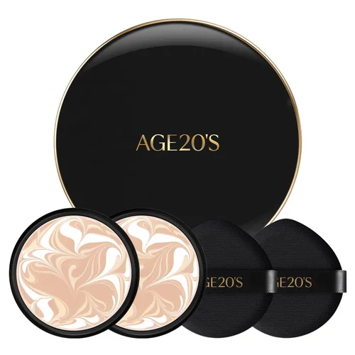 Miniatura 39 de [Tamaño mini] AGE20'S Signature Essence Pact 13C Base de cojín coreana vegana Paquete de 1 Base crema, acabado húmedo y brillante, cobertura
