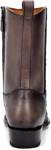 Miniatura 5 de Cuadra Bota Hombre en Piel Genuina con Cremallera Negra