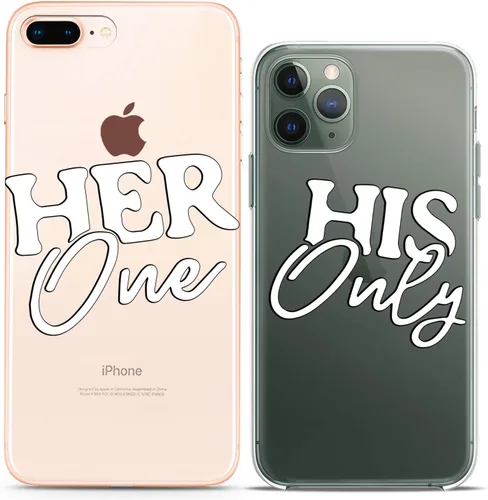 Fundas a juego para parejas compatibles con iPhone 16 15 14 13 12 11 Pro Max Mini Xs X 6s 8 Plus 7+ Xr 10 SE 5 Love Her His Quote Funda de silicona