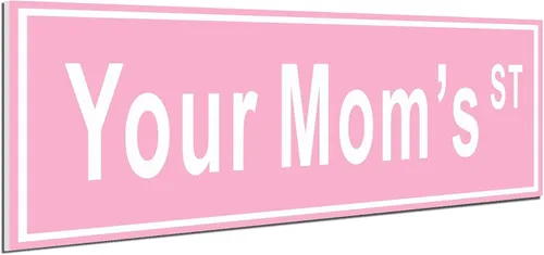 Decoración de habitación preppy, letrero de texto en inglés "Your Mom's St Sign" - Decoración de habitación para niñas adolescentes, 6 x 15 pulgadas