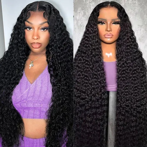 Miniatura 9 de FIRIEYA - Peluca Bob rizada de pelo humano, 220 densidad, 13x4 encaje frontal HD, pelo humano prearrancado, rizado profundo, sin pegamento, pelucas