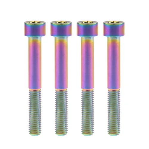 Miniatura 41 de Tornillos de titanio Ti M8 x15 20 25 30 35 40 45 50 60 2.756 in 0.049 in de paso hexagonal Allen Tornillos de cabeza hueca paquete de 4