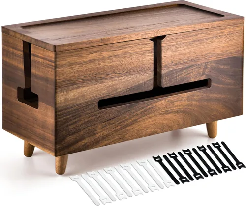 Caja grande de organización de cables – Caja organizadora de cables y caja de regletas de alimentación para gestión de cables eléctricos – Ocultar